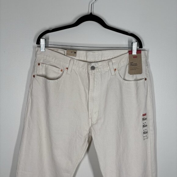 Levis Men Size 36x32 Ivory Denim 5-Pocket Casual 555 Relaxed Straight Jeans NWT - Picture 6 of 16